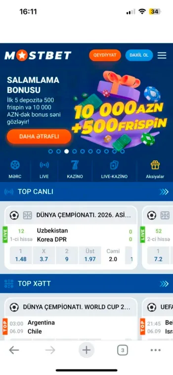 Mostbet proqramını telefonunuza quraşdırın, addım 1