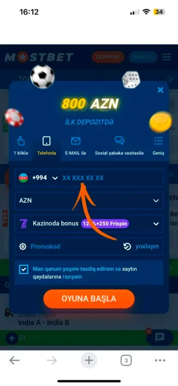 Sahələri şəxsi məlumatlarla doldurun, addım 3
